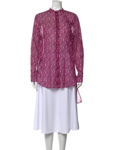 Pre-owned Dior Printed Long Sleeve Tunic In Purple