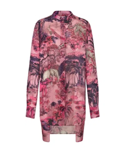 Dior Printed Long-sleeved Shirt In Pink