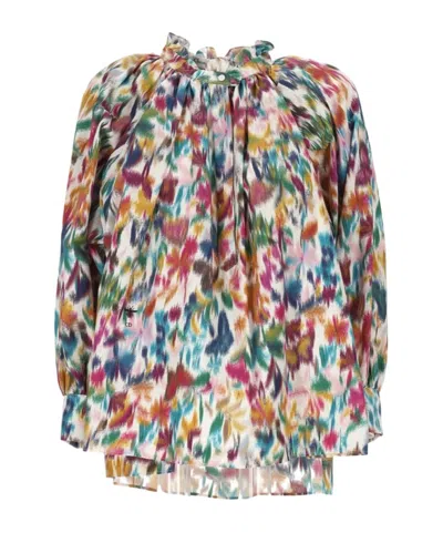 Dior Printed Long-sleeve Top In Multi