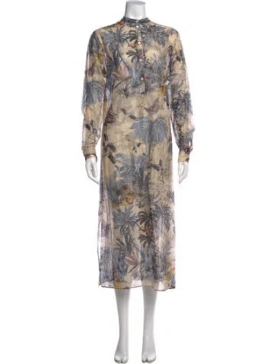 Pre-owned Dior Printed Midi Length Dress In Neutrals