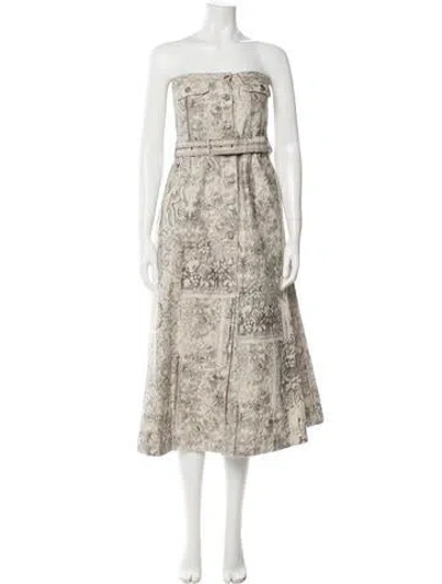 Pre-owned Dior Printed Midi Length Dress W/ Tags In Neutral