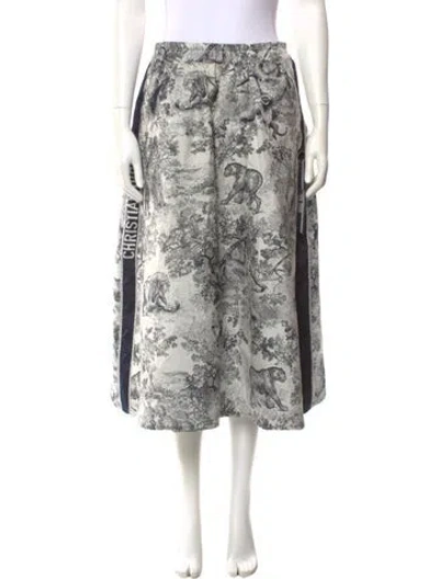 Pre-owned Dior Printed Midi Length Skirt In Blue