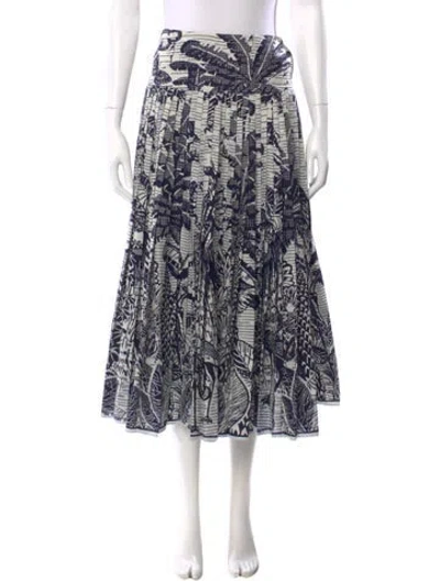 Pre-owned Dior Printed Midi Length Skirt In Blue