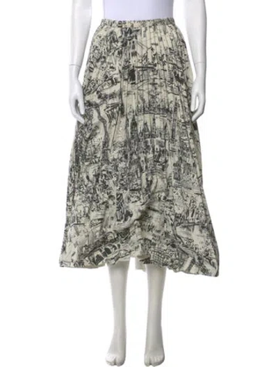 Pre-owned Dior Printed Midi Length Skirt In Blue