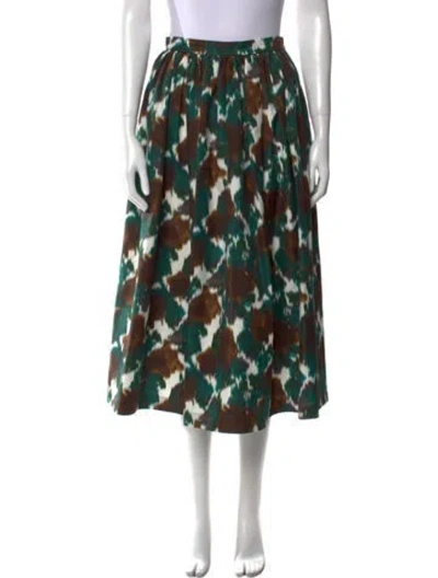 Pre-owned Dior Printed Midi Length Skirt In Green