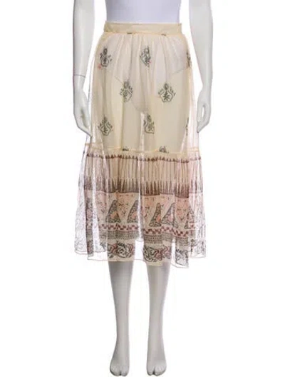 Pre-owned Dior Printed Midi Length Skirt In Neutral