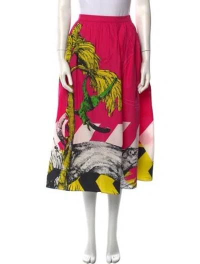 Pre-owned Dior Printed Midi Length Skirt In Pink