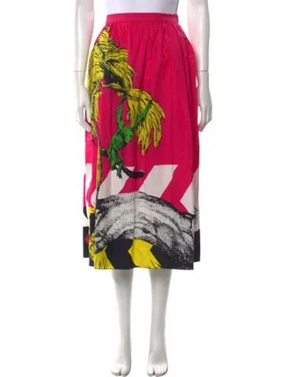 Pre-owned Dior Printed Midi Length Skirt In Pink