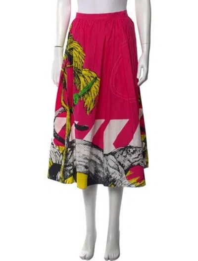 Pre-owned Dior Printed Midi Length Skirt In Pink