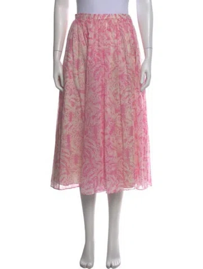 Pre-owned Dior Printed Midi Length Skirt In Pink