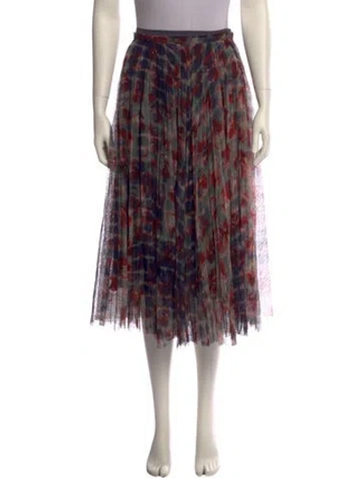 Pre-owned Dior Printed Midi Length Skirt In Red