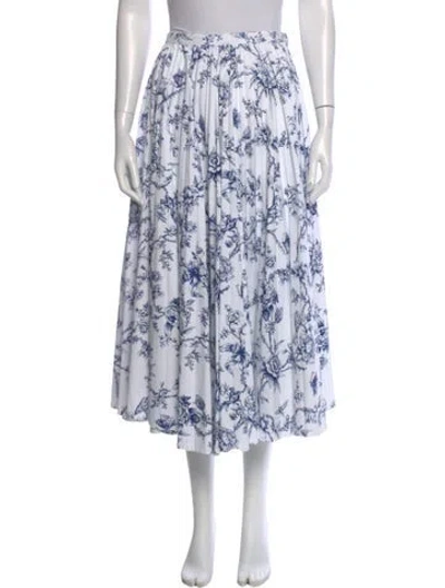 Pre-owned Dior Printed Midi Length Skirt W/ Tags In Blue