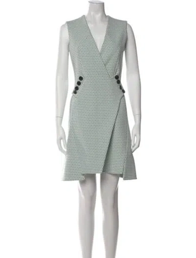 Pre-owned Dior Printed Mini Dress In Green