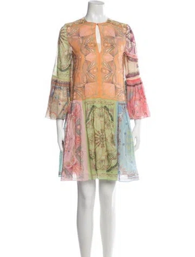 Pre-owned Dior Printed Mini Dress In Orange