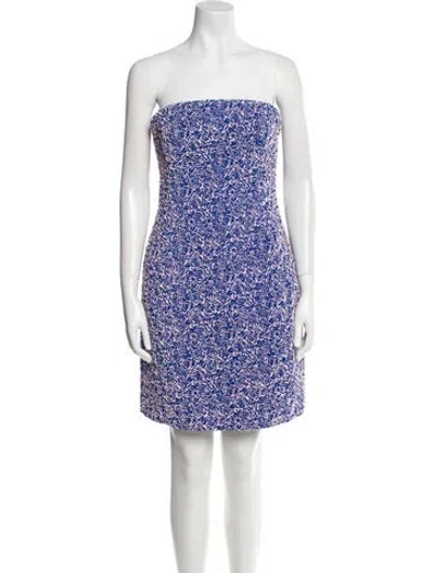 Pre-owned Dior Printed Mini Dress W/ Tags In Blue