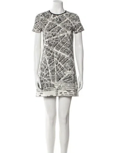 Pre-owned Dior Printed Mini Dress In White