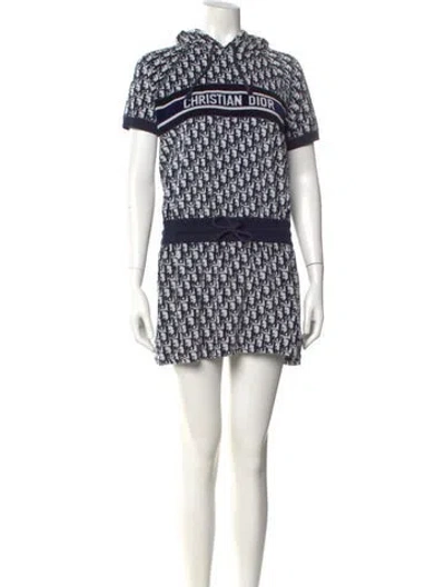 Pre-owned Dior Printed Mini Dress In White