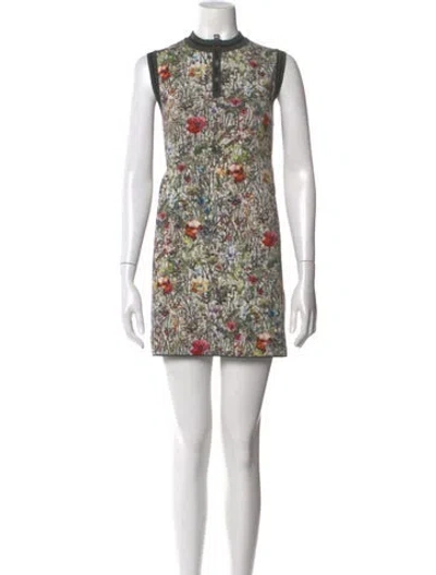 Pre-owned Dior Printed Mini Dress In White