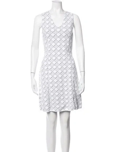 Pre-owned Dior Printed Mini Dress In White