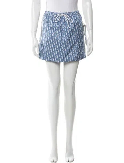 Pre-owned Dior Printed Mini Skirt In Blue