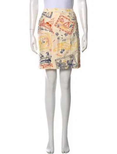 Pre-owned Dior Printed Mini Skirt In Neutral
