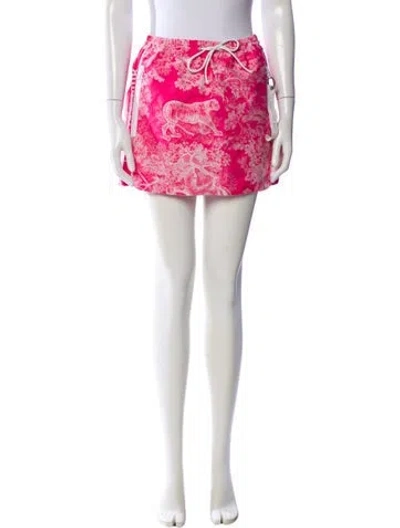 Pre-owned Dior Printed Mini Skirt In Pink