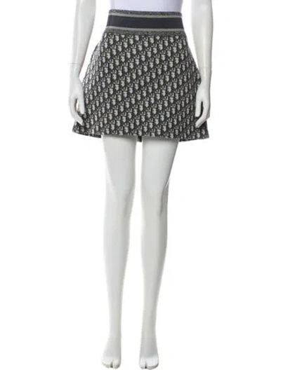 Pre-owned Dior Printed Mini Skirt In White