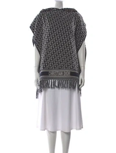 Pre-owned Dior Printed Mock Neck Sweater In Blue