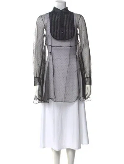 Pre-owned Dior Printed Mock Neck Tunic In Black