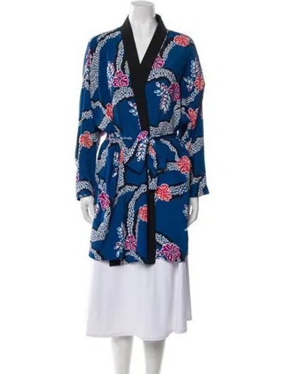 Pre-owned Dior Printed Robe In Blue