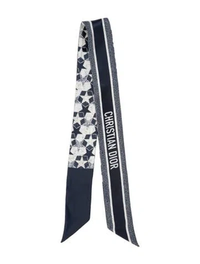 Pre-owned Dior Printed Scarf In Blue
