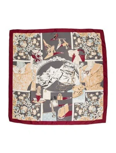 Pre-owned Dior Printed Scarf In Red