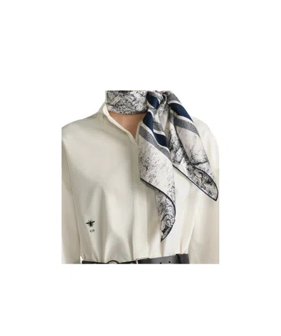 Dior Printed Scarf In White