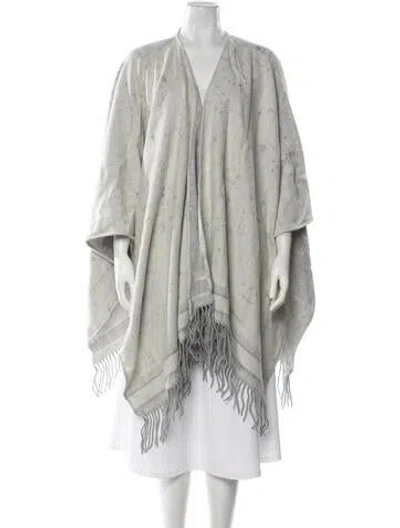 Pre-owned Dior Printed Shawl In Gray