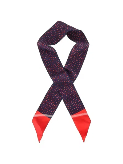 Pre-owned Dior Printed Silk Scarf In Blue