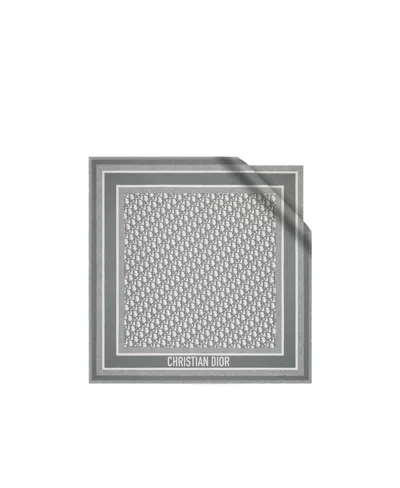 Dior Printed Silk Scarf In Gray