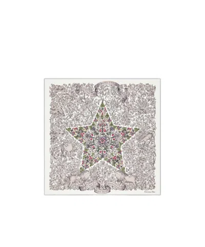 Dior Printed Silk Scarf In Gray
