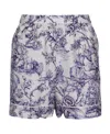 Dior Printed Silk Shorts In Gray