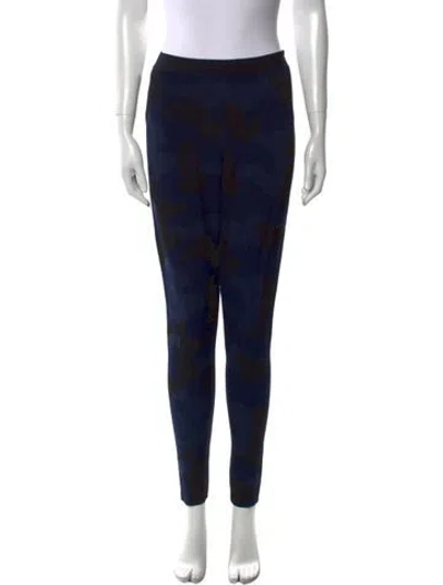 Pre-owned Dior Printed Skinny Leg Pants In Blue