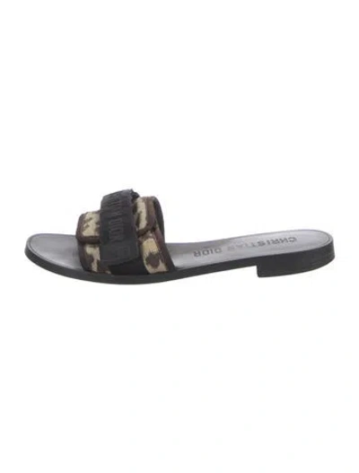 Pre-owned Dior Printed Slides In Black