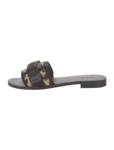 Pre-owned Dior Printed Slides In Black