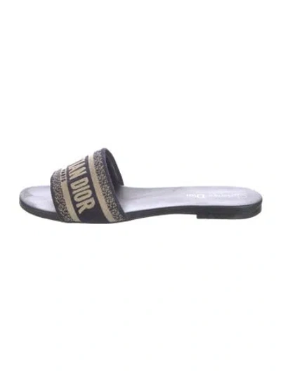 Pre-owned Dior Printed Slides In Blue