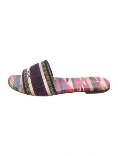Pre-owned Dior Printed Slides In Multi