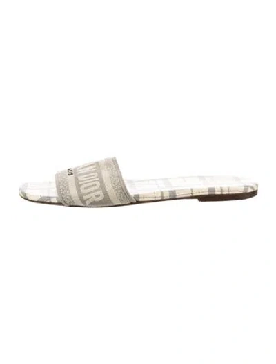 Pre-owned Dior Printed Slides In Neutral
