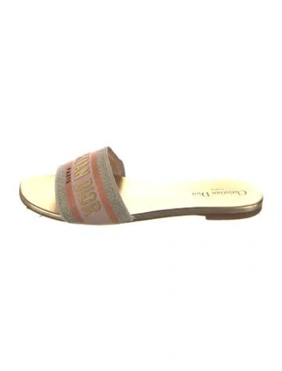 Pre-owned Dior Printed Slides In Neutral