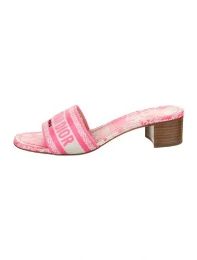 Pre-owned Dior Printed Slides In Pink