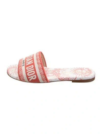 Pre-owned Dior Printed Slides In Pink