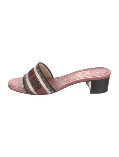 Pre-owned Dior Printed Slides In Pink
