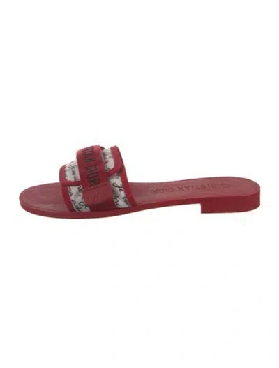 Pre-owned Dior Printed Slides In Red