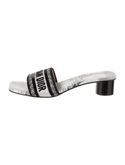 Pre-owned Dior Printed Slides In White